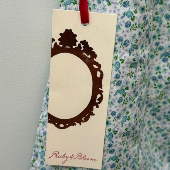 Ruby & Bloom White-Blue Tropic Ditsy Dress (Size 3) - Picture 3 of 3